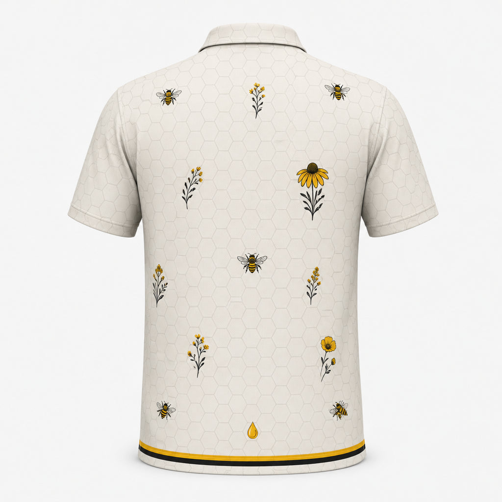 Save The Bees Hex Badge Polo - Polo shirt - All over printed 24e53fa3-c958-43a1-a572-c5344835c2ef.jpg