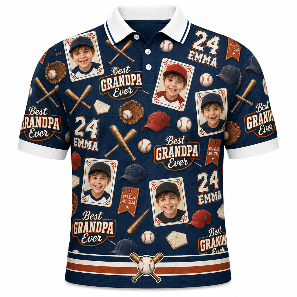 Best Grandpa Ever Baseball Polo - Hero