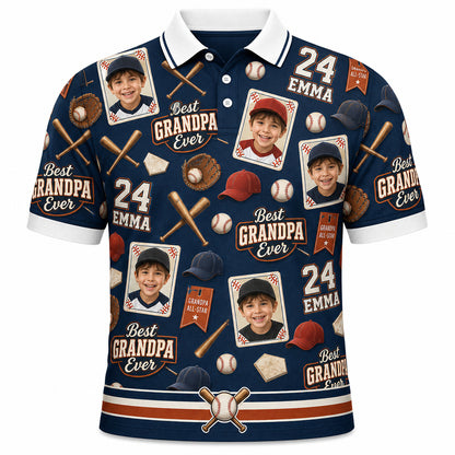 Best Grandpa Ever Baseball Polo - Hero