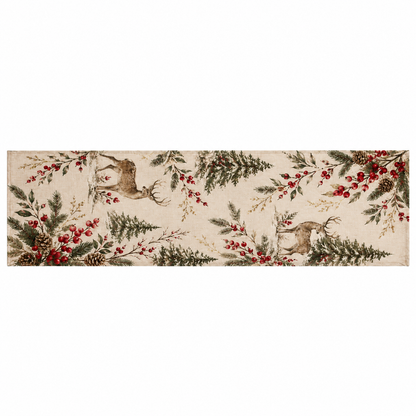 Christmas Table Runner, Woodland Deer Holiday Decor, Botanical Reindeer Runner, Elegant Rustic Christmas Dining Gift 2508cb97-176a-4a72-88f7-6b0aa0c6444e-Woodland-Christmas-Runner-on-White.png