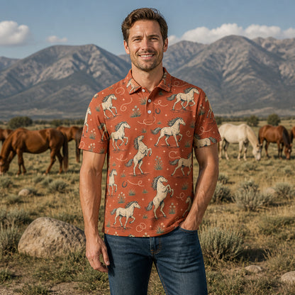 Wild Horses All-Over Polo - Polo shirt - All over printed 257562bc-43f6-429f-8ecd-98fbeb5160c9.jpg