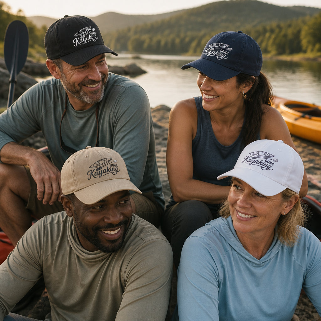 Gone Kayaking Embroidered Dad Cap - Available in multiple colors