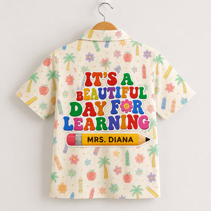 Beautiful Day for Learning – Teacher Photo & Name Kids Hawaiian Shirt - Personalized Hawaiian Kids Shirt - AOP 2643bb61-4766-4345-bf20-659052e50e5f.jpg