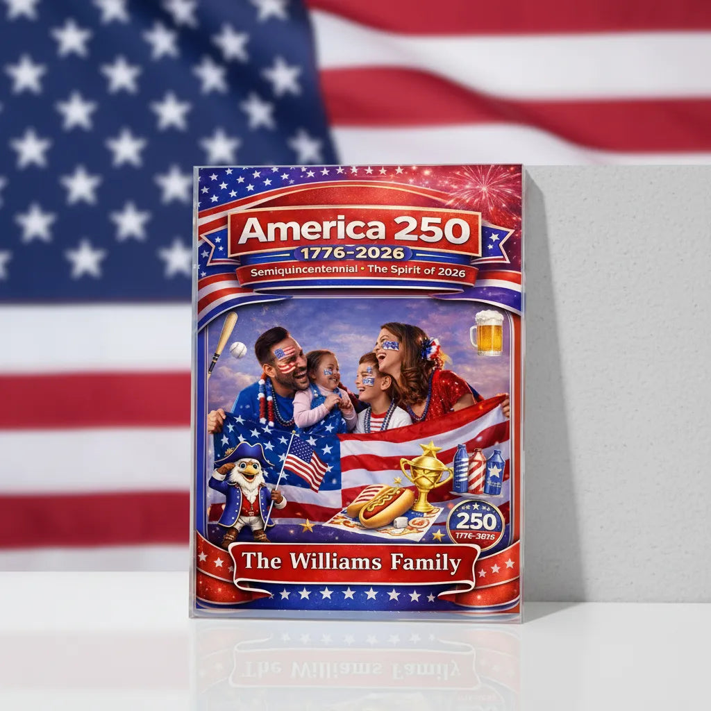 250th America Anniversary - Upload Photo Acrylic Block Keepsake