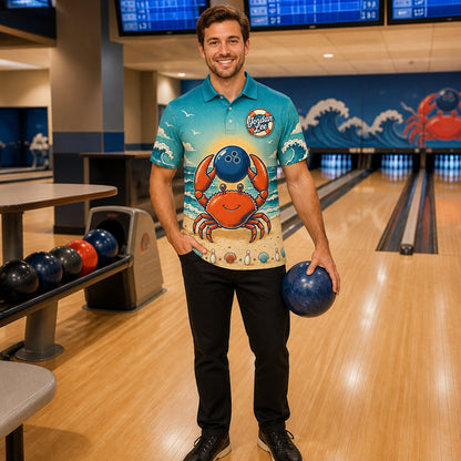 Personalized Shell Yeah, I Bowl Bowling Polo Shirt – Custom Name, All-Over Print