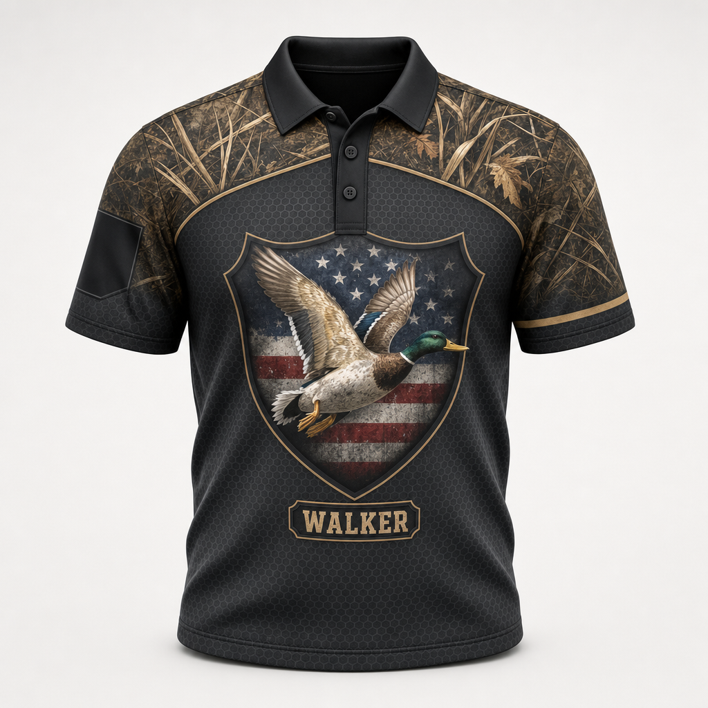 Patriotic Duck Hunter Polo – Custom Name - Personalized Polo shirt - All over printed 29a3f6c1-6889-4625-8a58-07443c4308fa.png