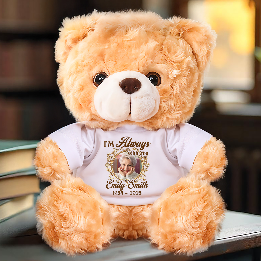 Custom Photo A Cuddle From Heaven - Memorial Personalized Custom Teddy Bear Plush - Sympathy Gift For Family Members 29cdd64a-15f5-464c-b699-b2f055e5a20d-mk-5.png