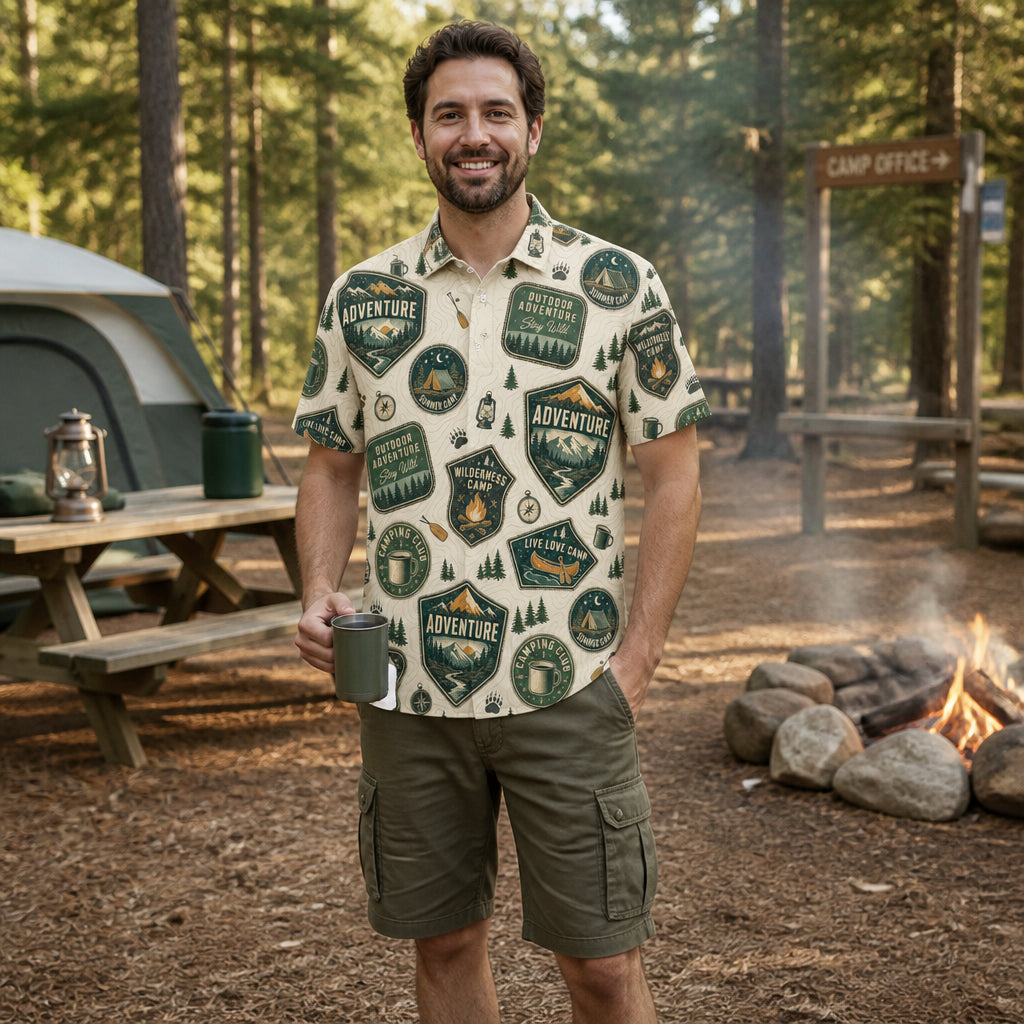 Retro Camp Badges AOP Polo - Polo shirt - All over printed 29cfe4b7-581f-4c36-9a10-dd52f7e3302f.jpg