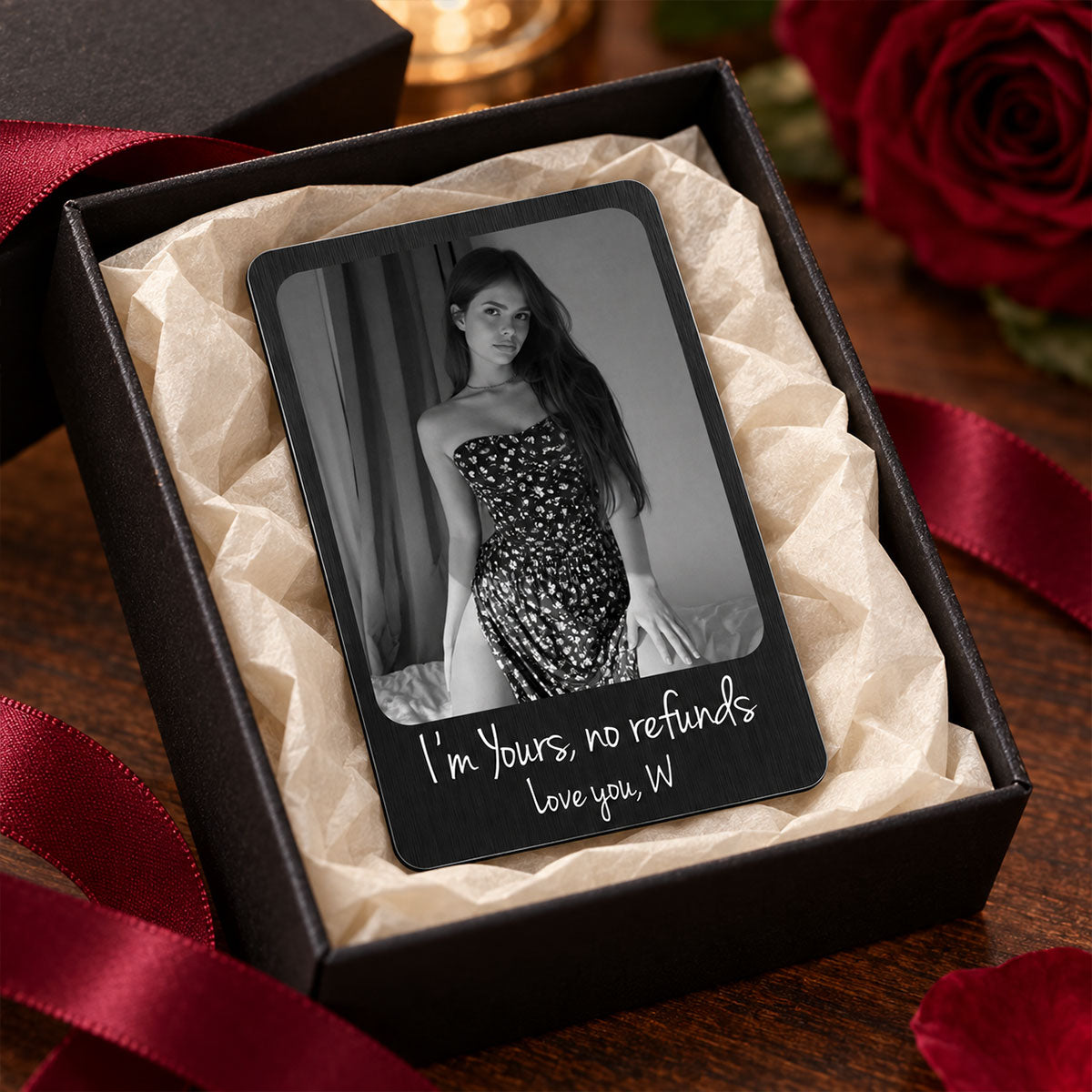I'm Yours No Refunds Custom Photo Funny Gifts For Husband, Boyfriend - Personalized Wallet Card