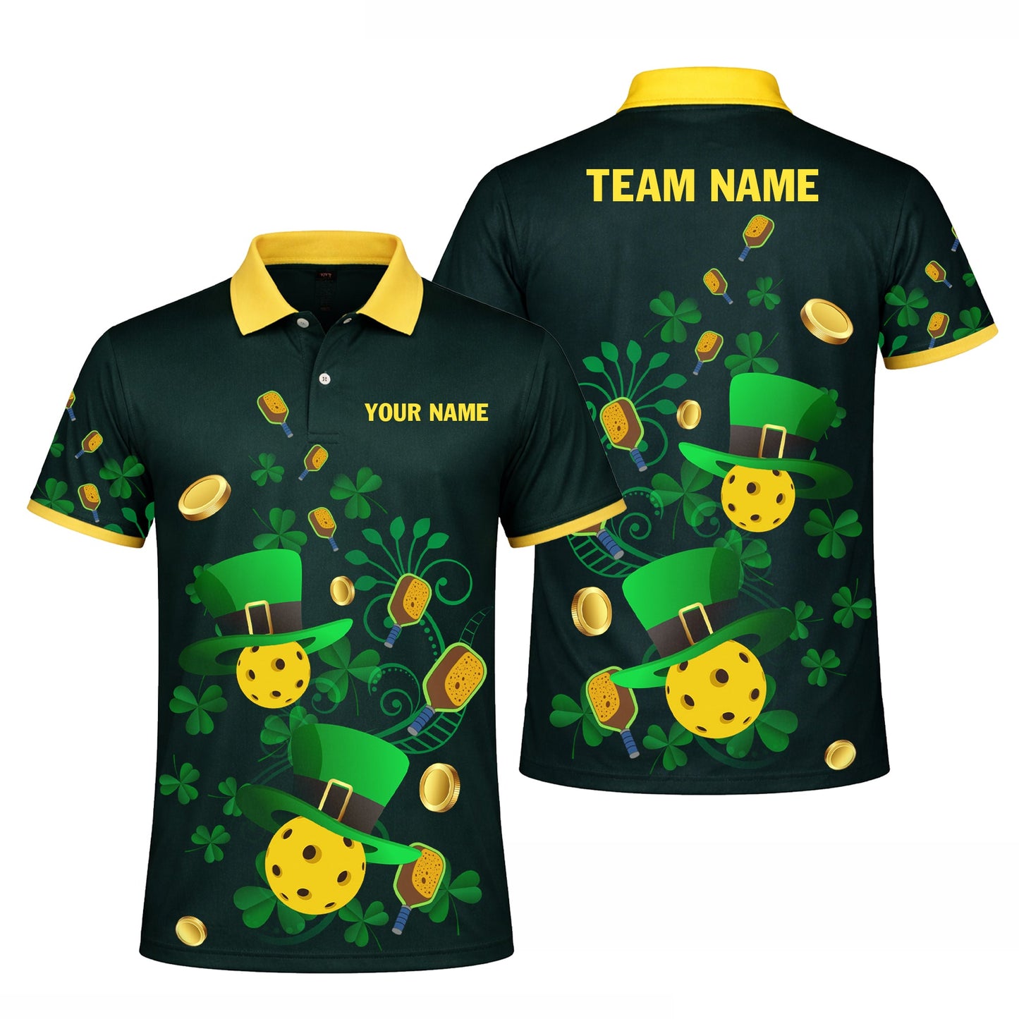 Custom Pickleball Polo Shirt St Patrick Day