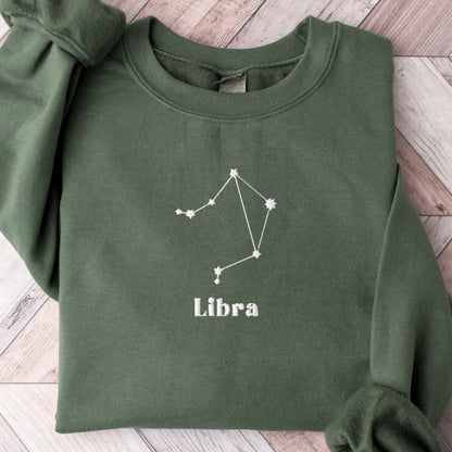 Libra Embroidered Sweatshirt, Embroidered Libra Crewneck Sweater, Embroidered Zodiac Shirt, Libra Shirt, Constellation Shirt 2_0416b580-e1b6-4890-8f1b-a22c5f59fb14.jpg