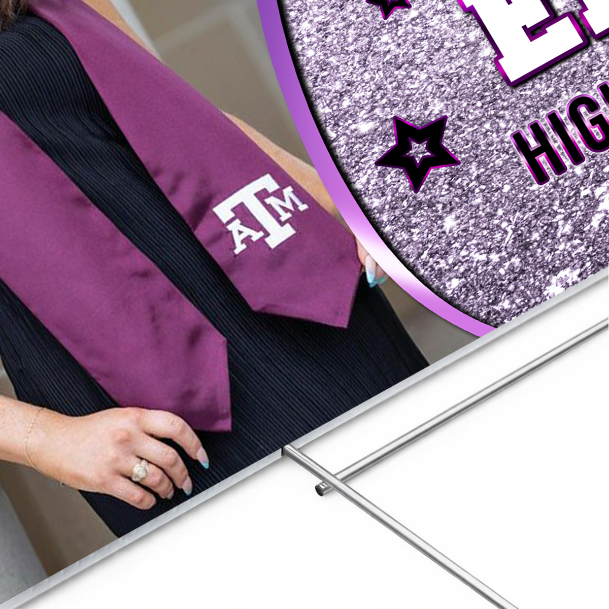 Class Of 2026 Glitter Yard Sign - Personalized Lawn Sign