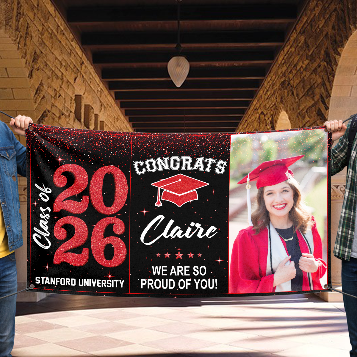 Personalized Graduation Banner Party Decorations - Class of 2026 Custom Banner