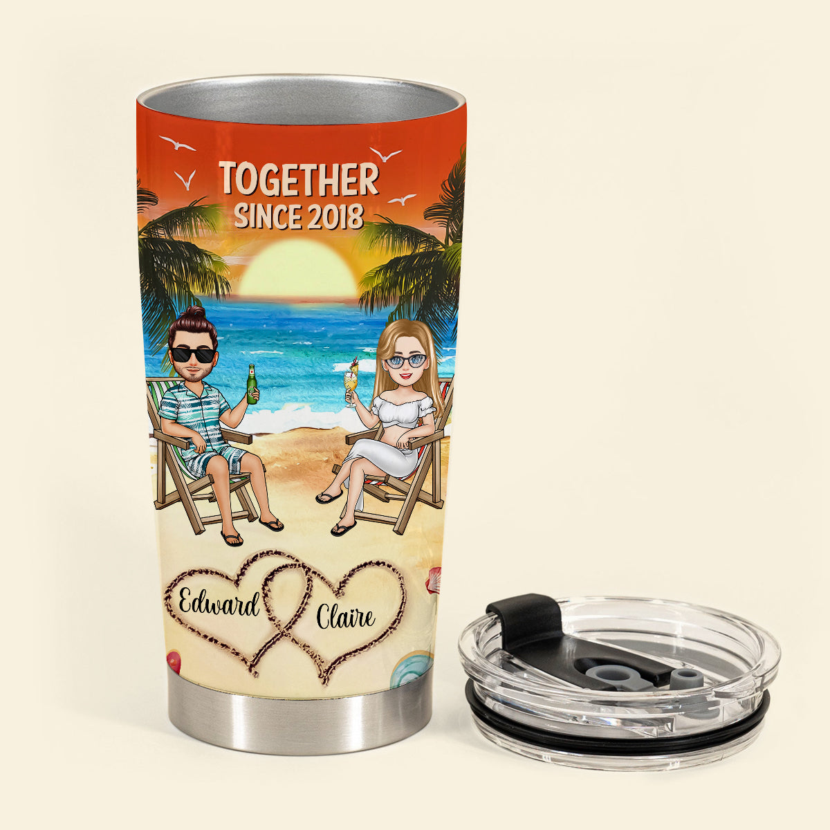 Every Love Story Is Beautiful - Personalized Tumbler- Gift For Couple, Beach, Summer Vacation 2_0e429404-fcf9-4e76-ae55-8cb1461e4c43.jpg
