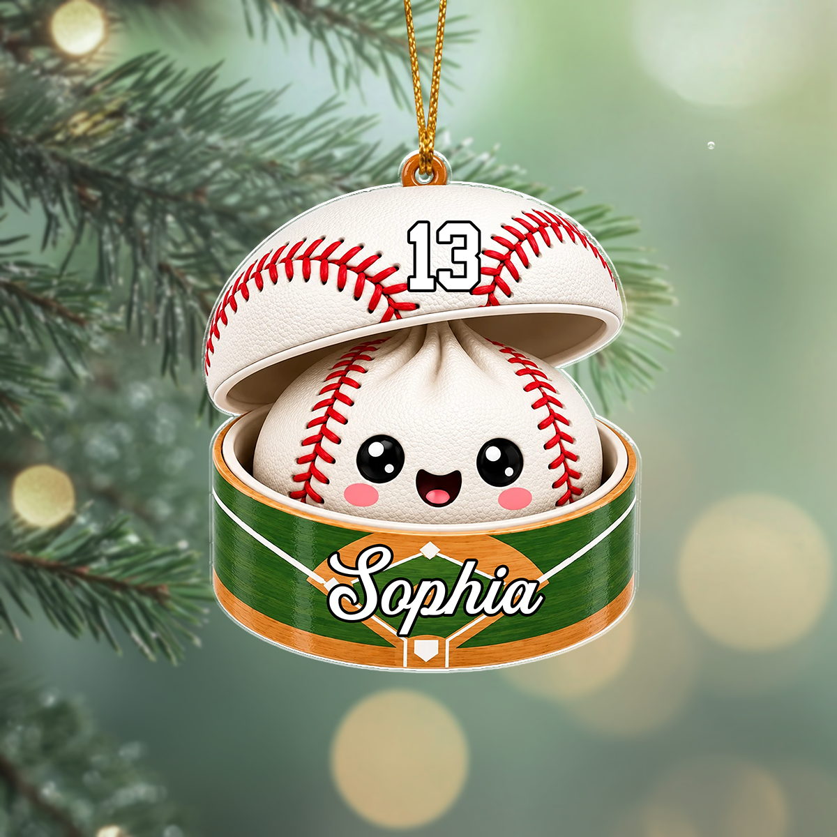 Cute Dumplings For Baseball, Softball, Soccer, Football, Basketball, Hockey Lover - Personalized Ornament