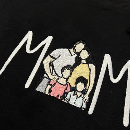 Mama Embroidered Shirt Custom With Favorite Photos Mother's Gift, Family Gift