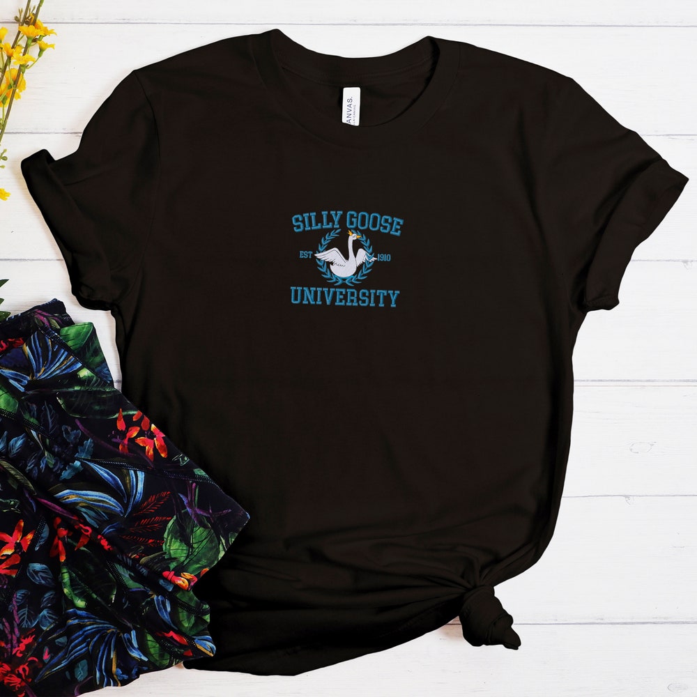 Embroidered Silly Goose University Shirt, Goose Crewneck Sweatshirt, Funny Sweatshirt, Funny Embroidered Tees, Group Gang Goose Shirt 2_0fb11729-ecce-42d8-a643-006ed1d21e32.jpg