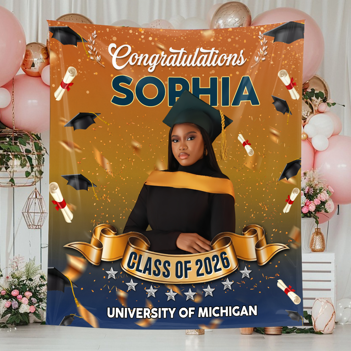 Grad Custom Photo - Personalized Graduation Backdrop