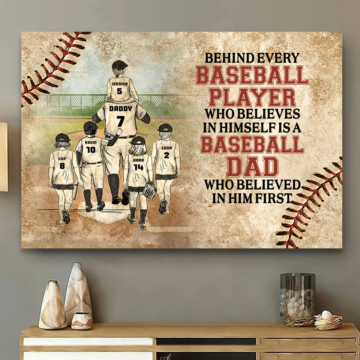Baseball Dad And Child Thank You Dad - Personalized Canvas - Gift For Father 2_12703050-903b-4b92-9776-fe2da737fe19.jpg