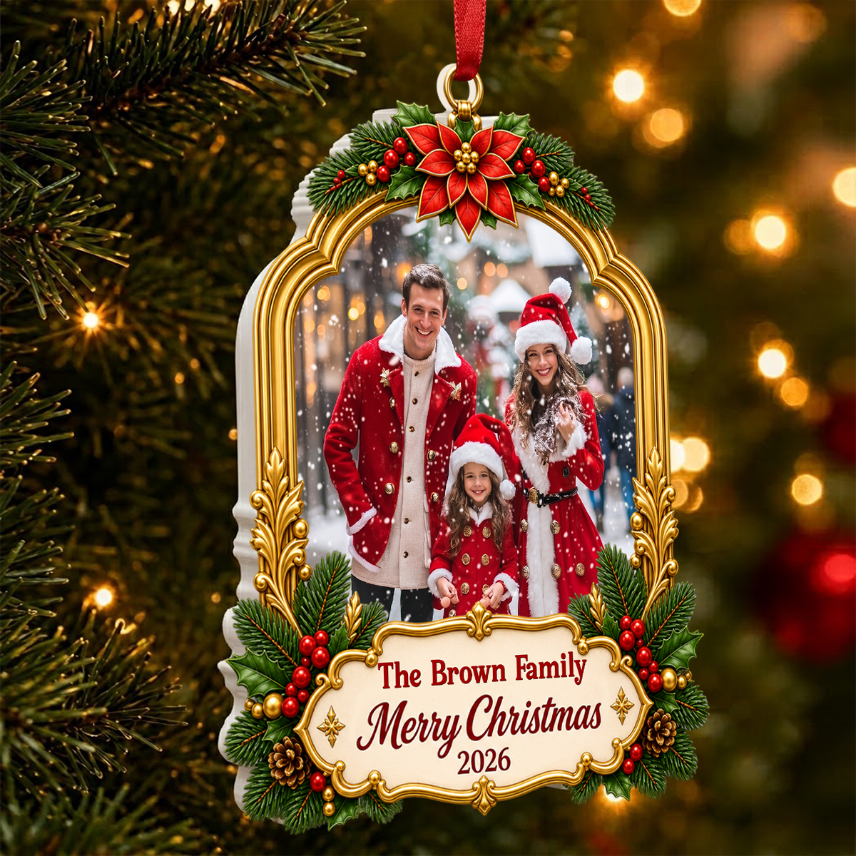 Our Merry Little Family - Christmas Ornament - Personalized Real 3d Ornament