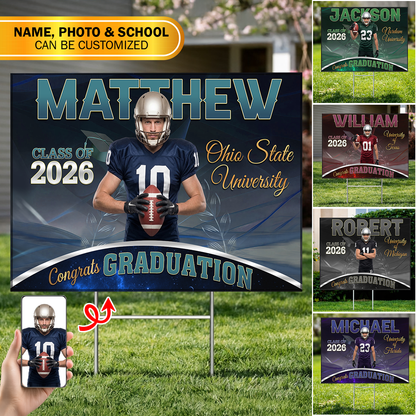 School Name Graduation Yard Sign Class of 2026 Lawn Sign