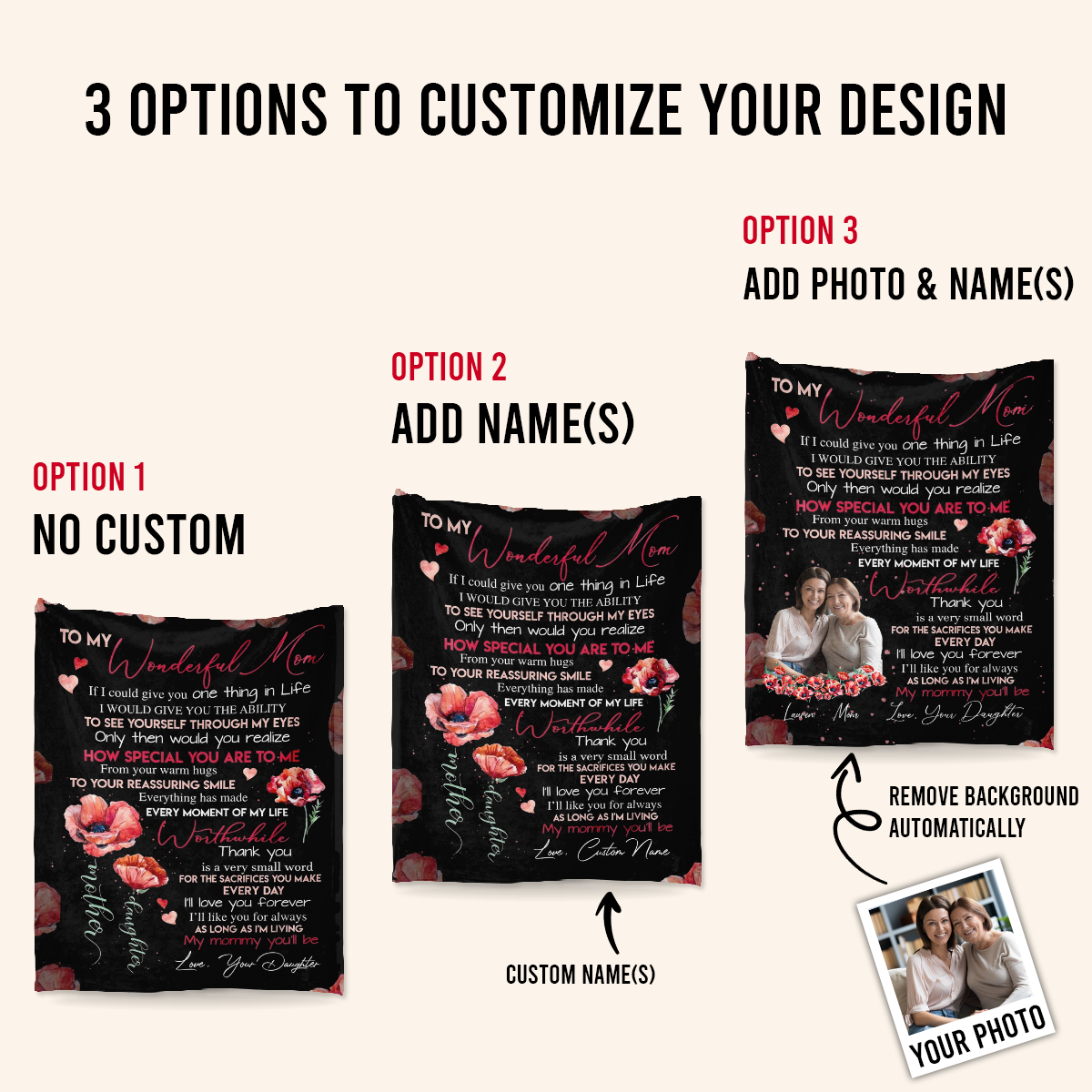 Custom Photo Blanket - To My Wonderful Mom How Special You Are To Me - Daughter To Mom Gift, Mother's Day Gift For Mom 2.png
