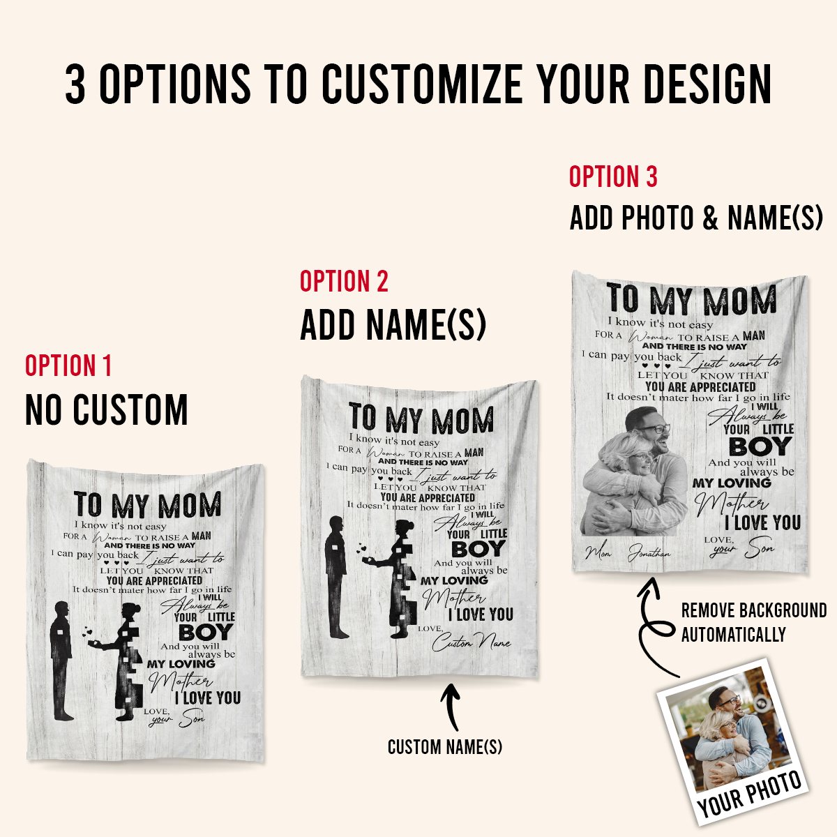 Custom Blanket With Pictures - To My Mom I Will Always Be Your Little Boy - Son To Mom Gift, Mother's Day Gift For Mom 2_17b2e1d8-e602-413f-bd00-0d7aff1c1817.png