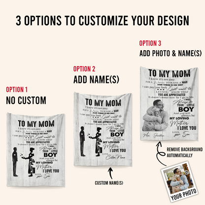 Custom Blanket With Pictures - To My Mom I Will Always Be Your Little Boy - Son To Mom Gift, Mother's Day Gift For Mom 2_17b2e1d8-e602-413f-bd00-0d7aff1c1817.png