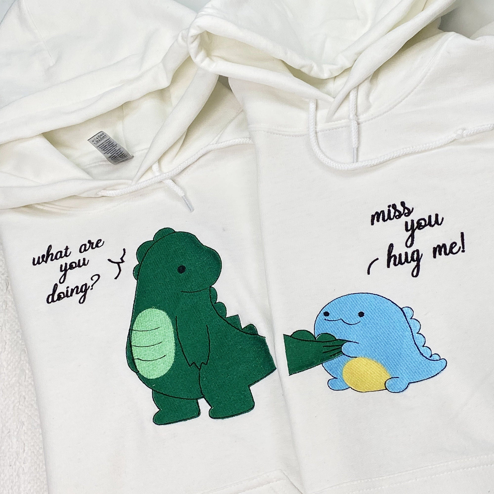 Cute Dinosaur Couple Shirt, Embroidered Couple Shirt, Matching Couple Shirt, Gifts For Couples 2_1c8608e3-2aec-4c63-a341-e16204f784c0.jpg