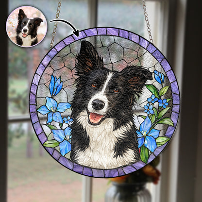 Midnight Floral Garden Pet - Stainless Suncatcher