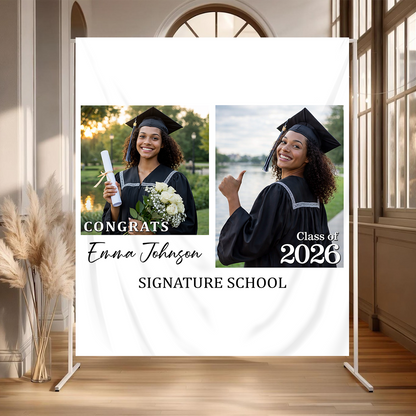 Minimalist Party Backdrop Personalized Graduation Decor