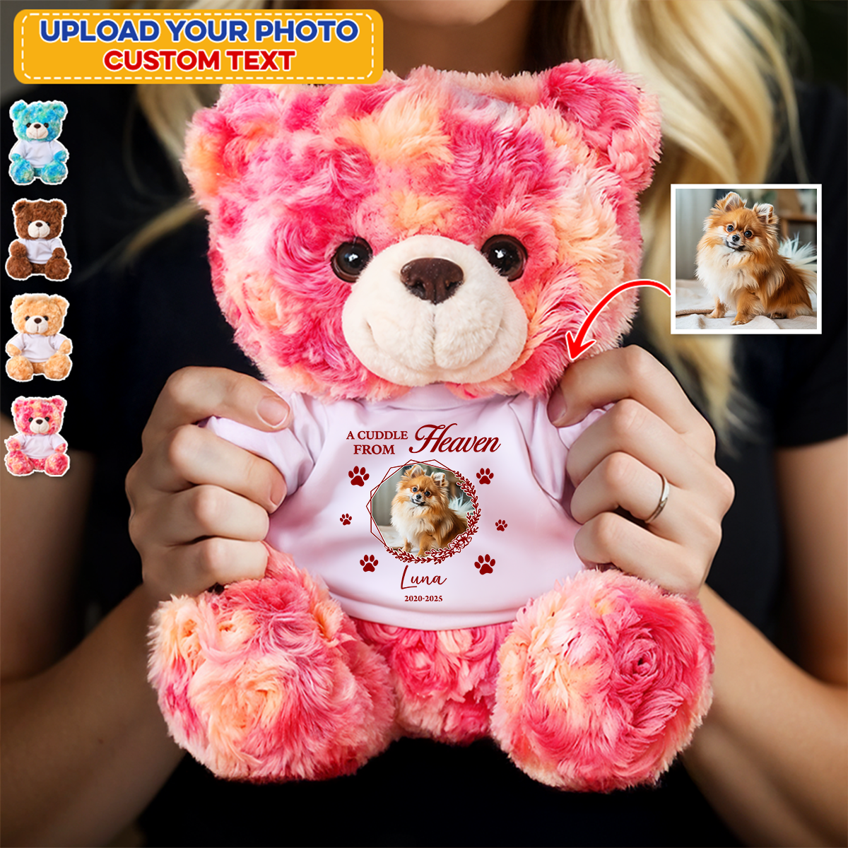Custom Photo Dog Loss - Personalized Teddy Bear