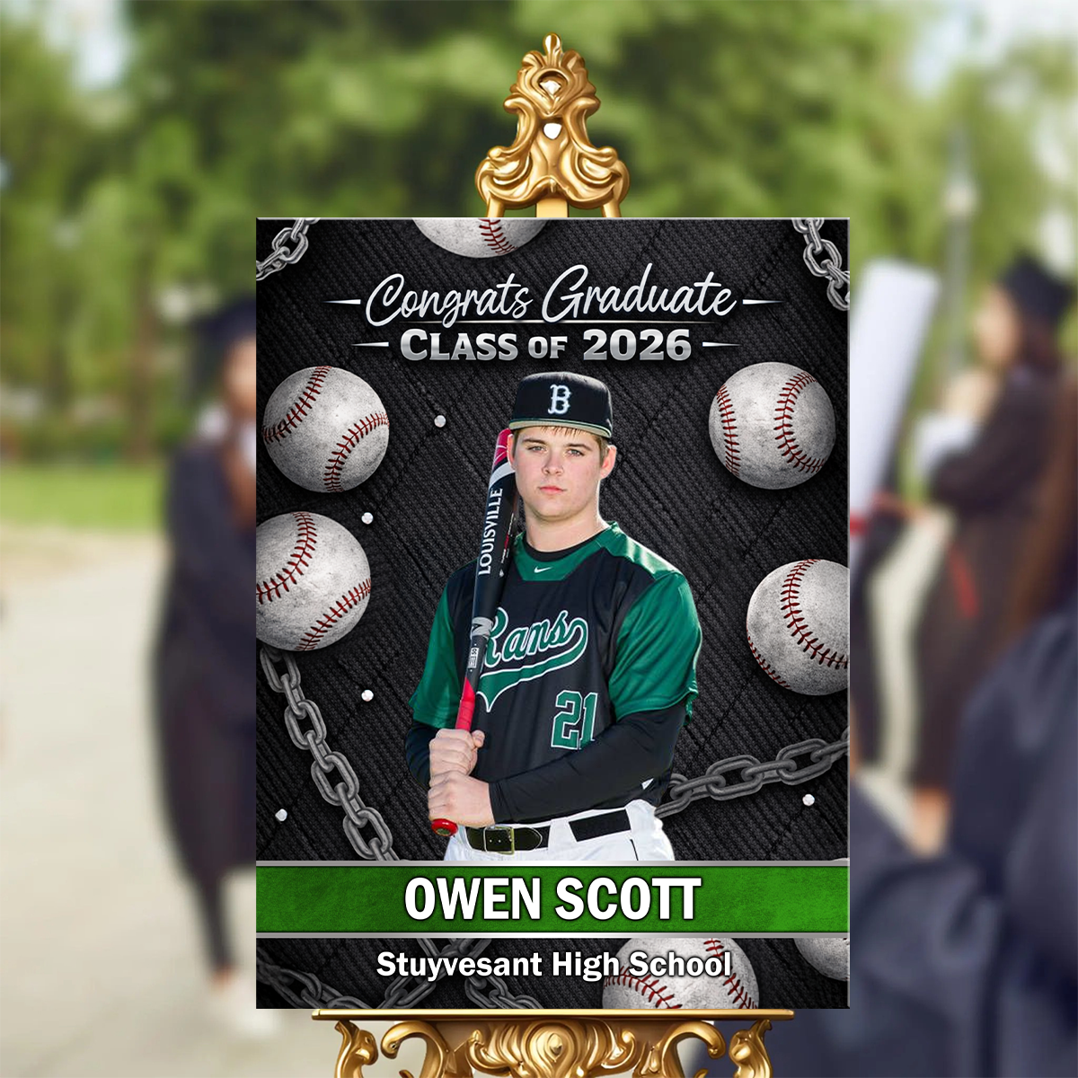 Class Of 2026 Baseball Team - Graduation Party Decor - Personalized Welcome Sign