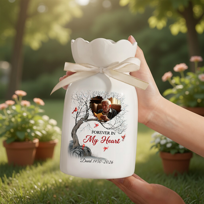 Always With You Personalized Ribbon Tie Flower Vase
