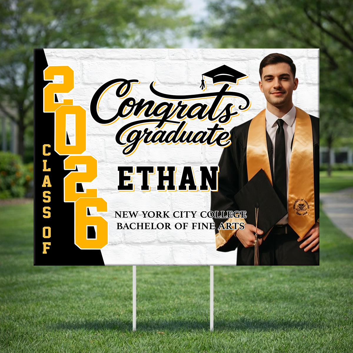 Modern Graduation Yard Sign - Class of 2026 Lawn Sign