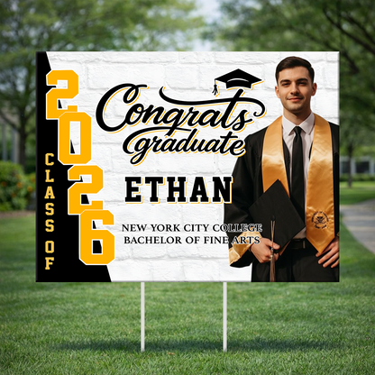 Modern Graduation Yard Sign - Class of 2026 Lawn Sign