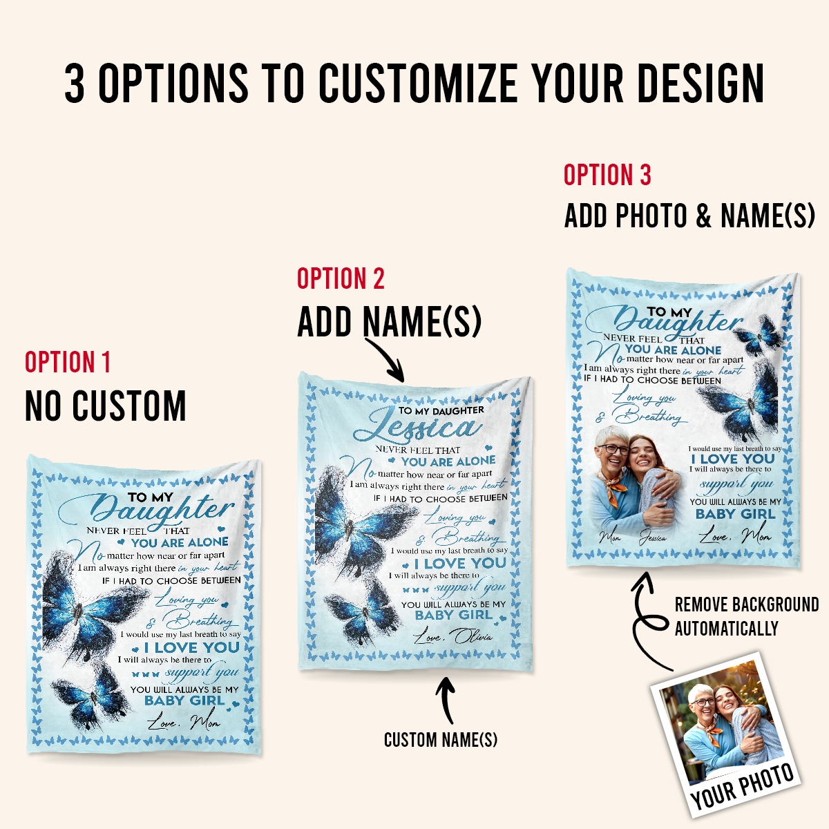 Personalized Fleece Blankets With Pictures - To My Daughter You Will Always Be My Baby Girl - Mom To Daughter, Personalized Gift For Daughter 2_3.png