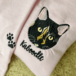 Custom Cat Face Sweatshirt from Photo, Personalized Gifts for Cat Lovers