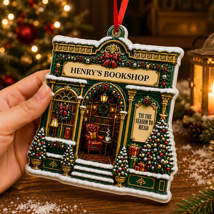 A Reader Lives a Thousand Lives Christmas Bookshop Ornament- Real 3D Raised Ornament