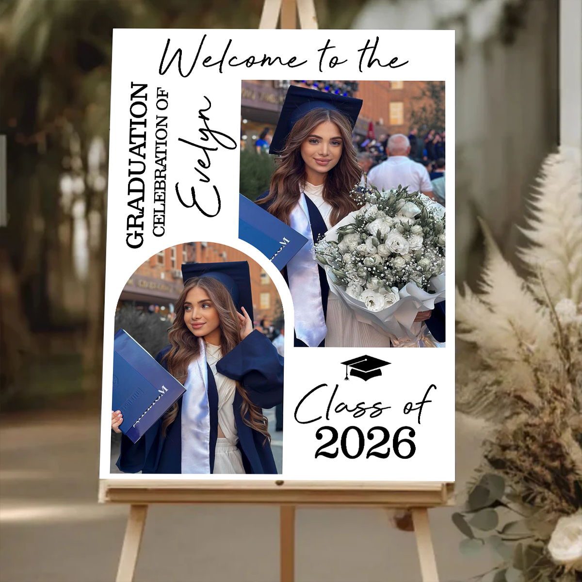 Custom Photo Class Of 2026 Basic - Graduation Welcome Sign Custom Photo Party Sign