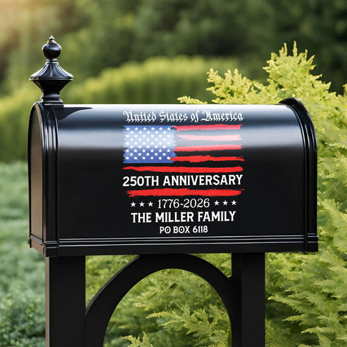 Personalized USA 250th Anniversary Mailbox Decal