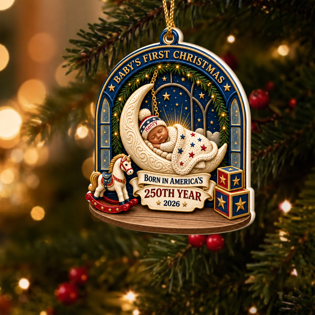 Tiny Star Big History Wrapped In Christmas Love 2026 - Real 3D Raised Ornament
