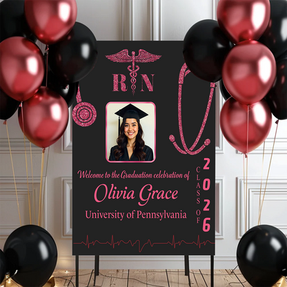 Graduation Nurse Photo Personalized Welcome Sign Party