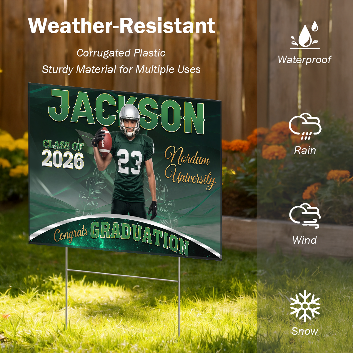 School Name Graduation Yard Sign Class of 2026 Lawn Sign