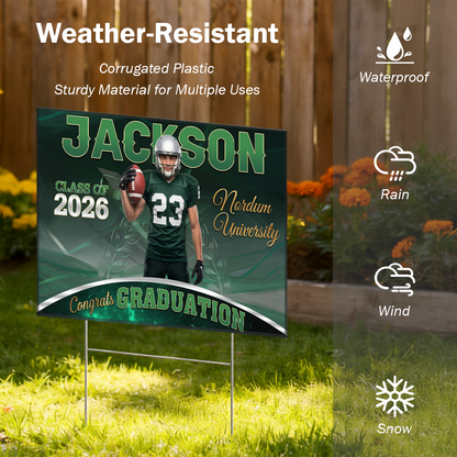 School Name Graduation Yard Sign Class of 2026 Lawn Sign