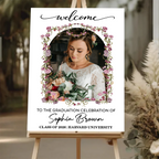 Floral Graduation Class Of 2026 – Personalized Welcome Sign