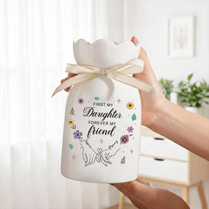 Custom Vase - Personalized Custom Ribbon Tie Flower Vase