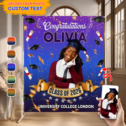 Grad Custom Photo - Personalized Graduation Backdrop