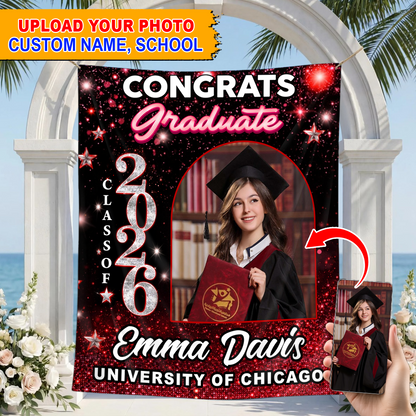 Grad Party Photo Shine Personalized Graduation Backdrop