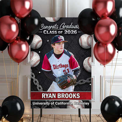Class Of 2026 Baseball Team - Graduation Party Decor - Personalized Welcome Sign